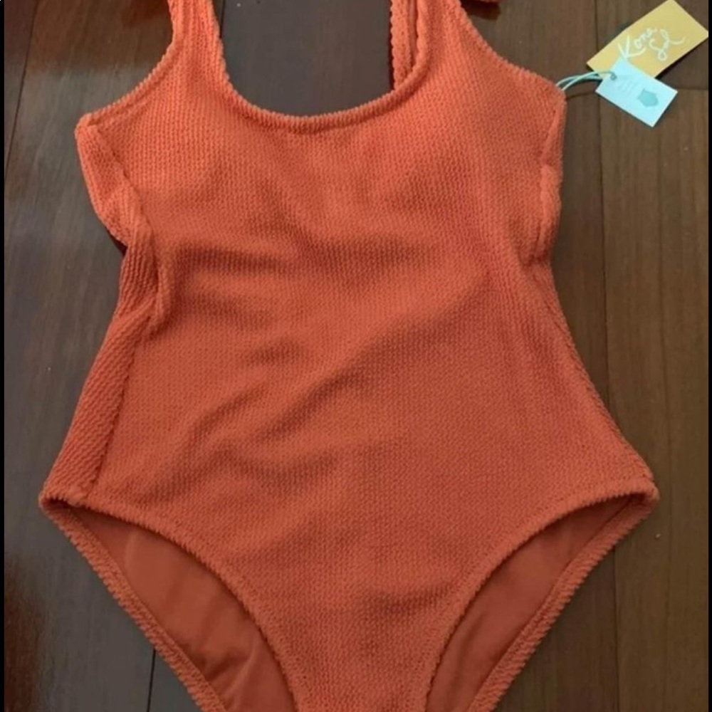 Rust Color One Piece Bathing Suit - Picture 4 of 5